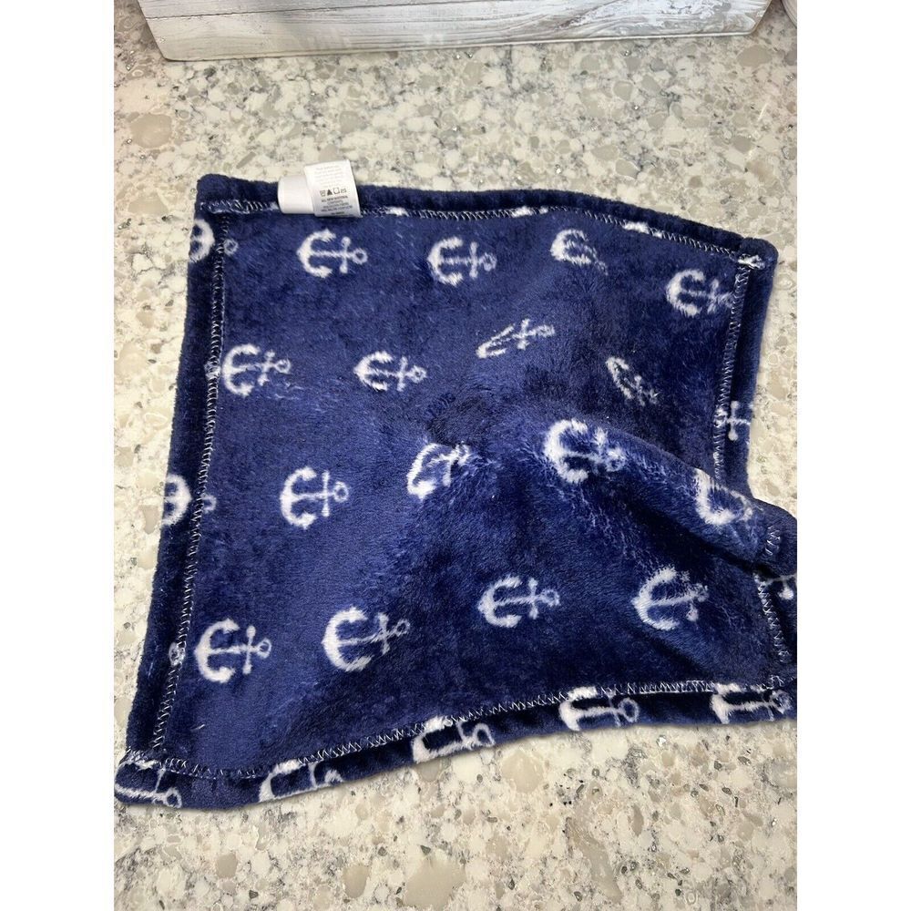 HB Hudson Baby Navy Blue Whale‎ Plush Lovey Security Blanket Anchors Nautical - Picture 3 of 4